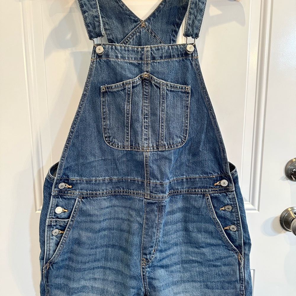 Old Navy Classic Blue Denim Shorts Overalls